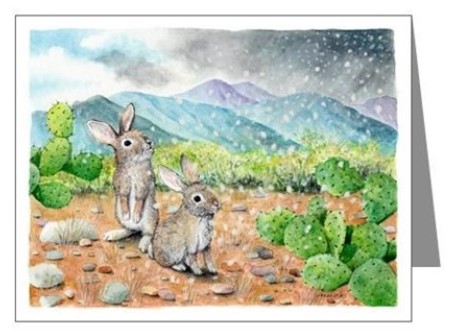 Desert Snow Greeting Card